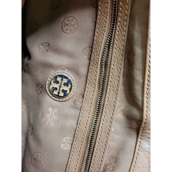 Tory Burch Marion Whipstitch Leather Saddle Convertible Chain Crossbody Tan Bag - Picture 8 of 16
